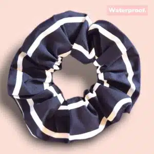 Chouchou “Sirène” – Waterproof – Marine rayures blanches