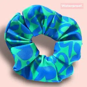 Chouchou “Sirène” – Waterproof – Imprimé “Jungle Pop” vert et bleu