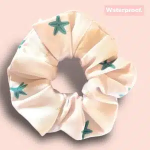 Chouchou “Sirène” – Waterproof – Ecru imprimé étoiles de mer