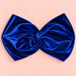 Bandeau turban Paloma en velours bleu roi avec effet croisé sur le devant