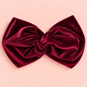 Bandeau turban Paloma en velours bordeaux avec effet croisé sur le devant