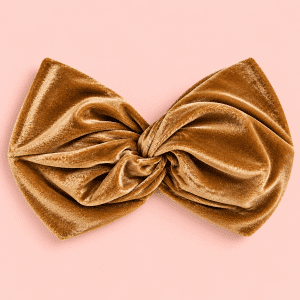 Bandeau turban Paloma en velours doré foncé avec effet croisé sur le devant