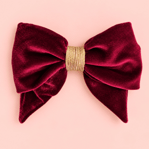 Barrette à nœud en velours bordeaux Paloma, fabriquée à la main