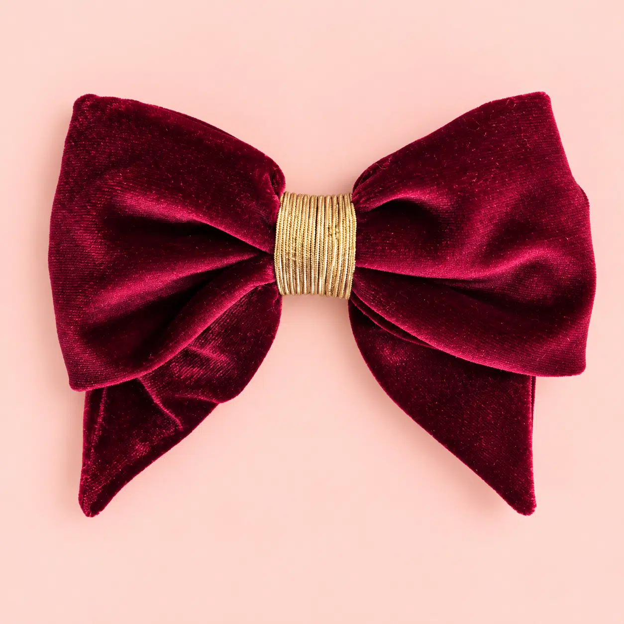 Barrette à nœud en velours bordeaux Paloma, fabriquée à la main